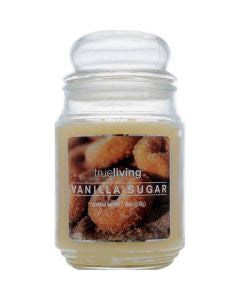 True Living Vanilla Sugar Jar Candle, 18 oz