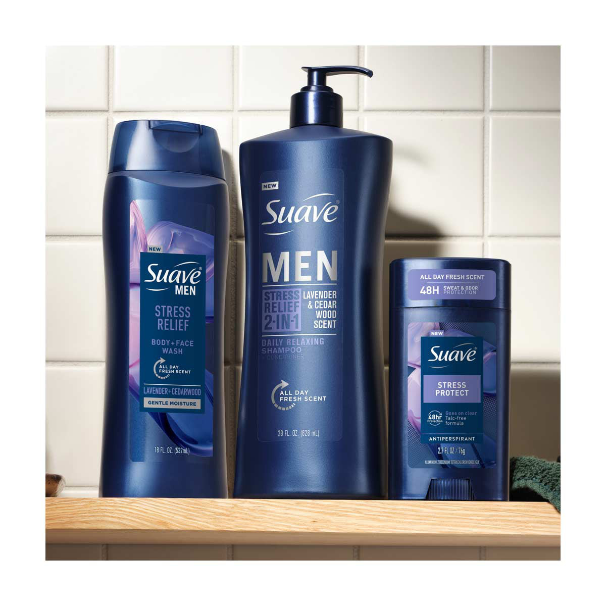 Suave Men Citrus Rush 3-in-1 Shampoo, Conditioner & Body Wash, 12.6 oz