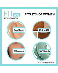 Maybelline Fit Me Matte + Poreless Liquid Foundation Makeup - Ivory