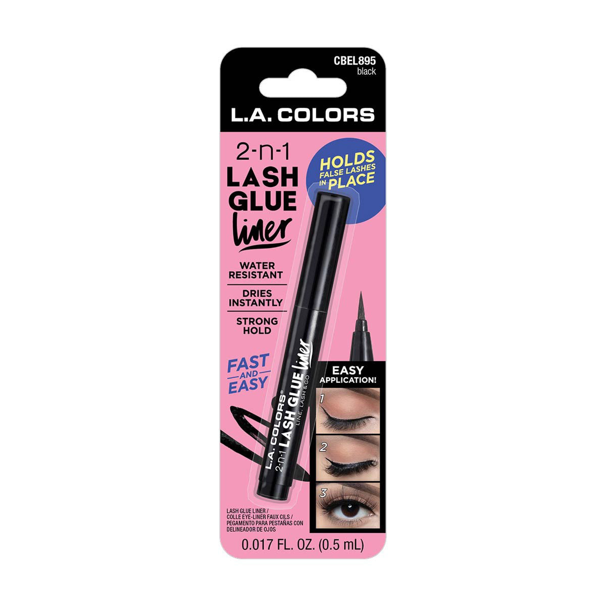 LA Colors 2n1 Lash Glue Liner - Black