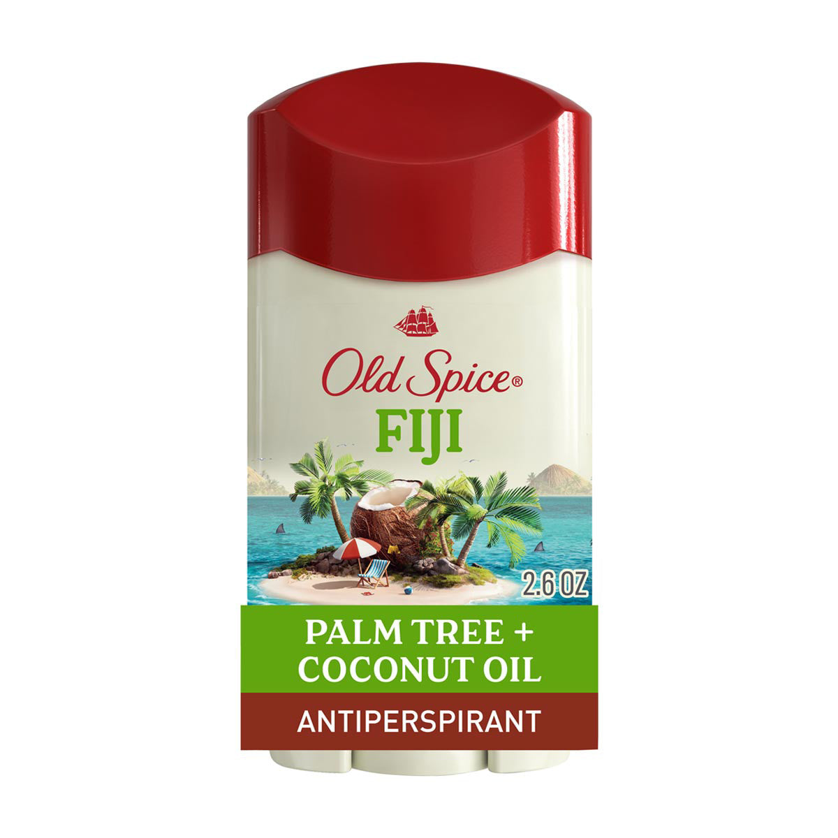 Old Spice Men's Antiperspirant & Deodorant Fiji with Palm Tree, 24/7 Sweat Protection, 2.6oz