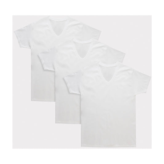 Hanes Men's Tagless White V-Neck Undershirts, Large, 3 pk