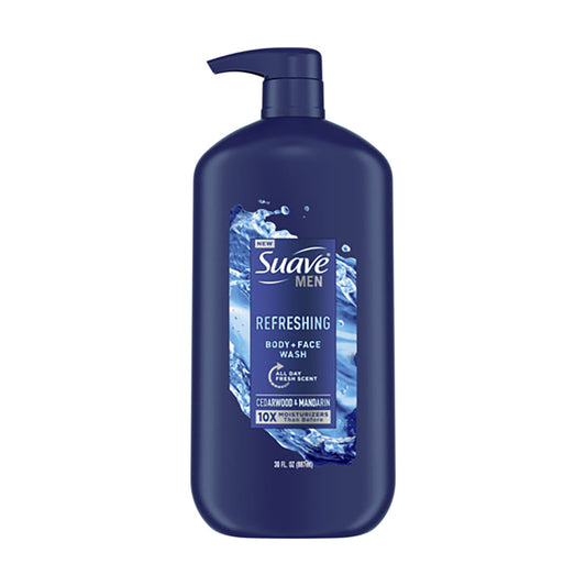 Suave Men Refreshing Body & Face Wash, Cedarwood & Mandarin, 30 fl oz