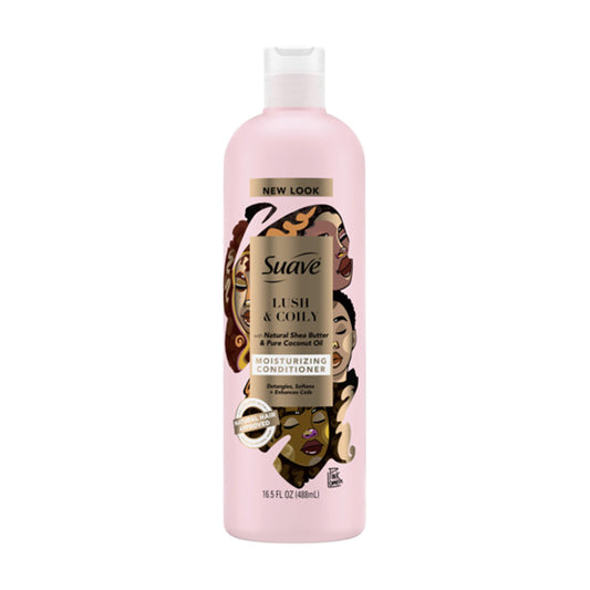 Suave Lush & Coily Curl Conditioner - Natural Shea Butter & Pure Coconut Oil, 16.5 fl oz