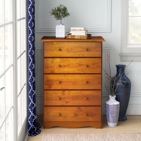 Wales 100% Solid Wood 5-Drawer Chest