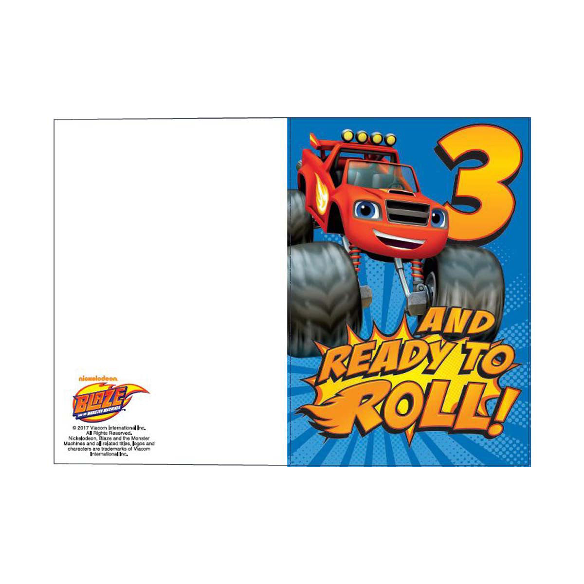 Blaze and the Monster Machines 3rd Birthday Card