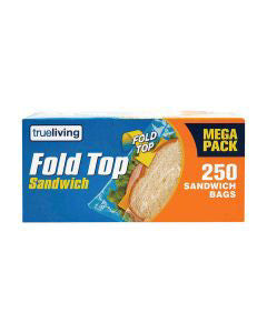 True Living Fold Top Sandwich Bags, 250 ct