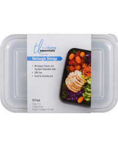 True Living Rectangle Storage Container - 10 pk, 1l
