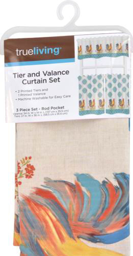 True Living Kitchen Window Valance & Tier Set