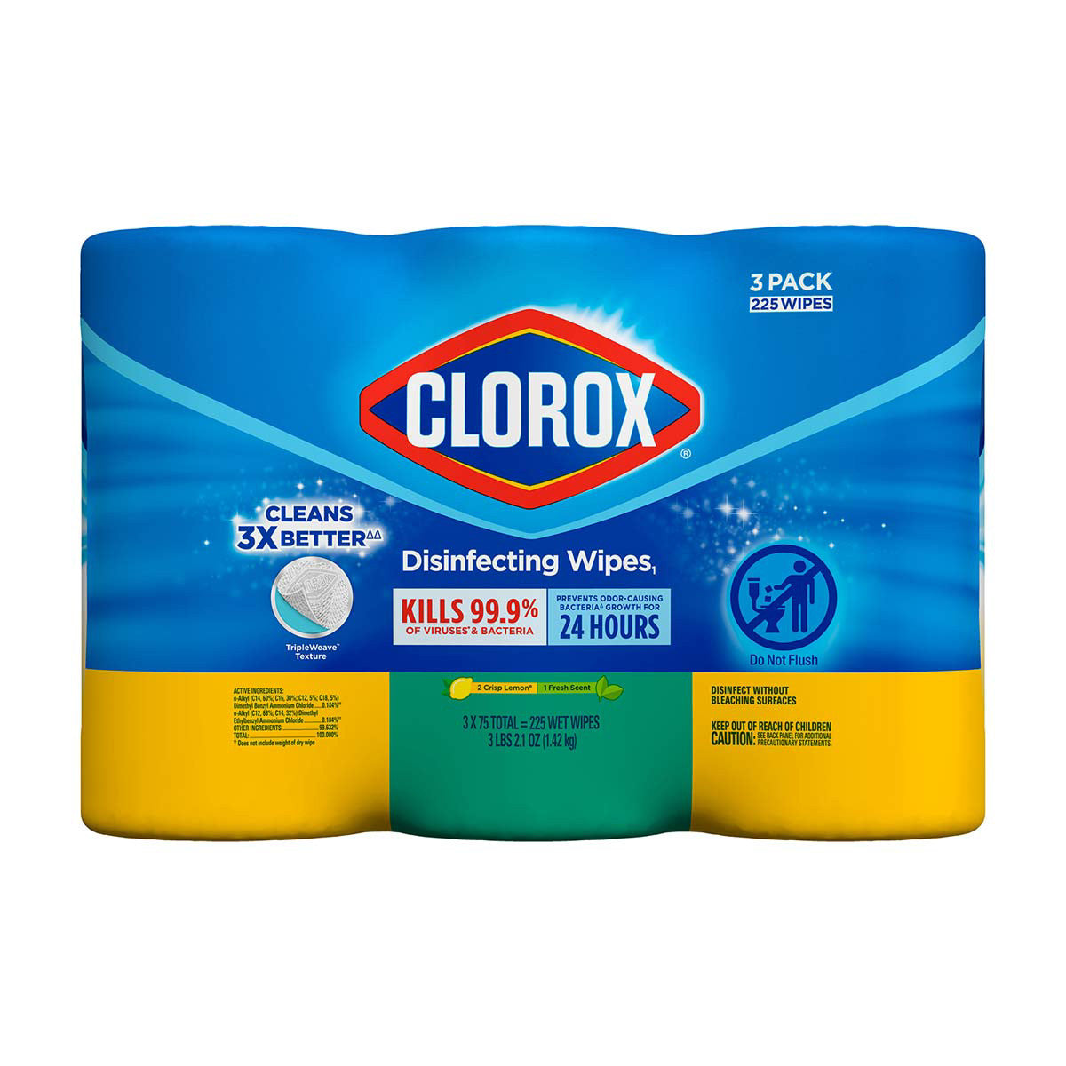 Clorox Bleach Free Disinfecting Wipes Value Pack, 3 pk