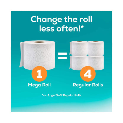 Angel Soft Toilet Paper Mega Rolls, Fresh Linen, 8 ct