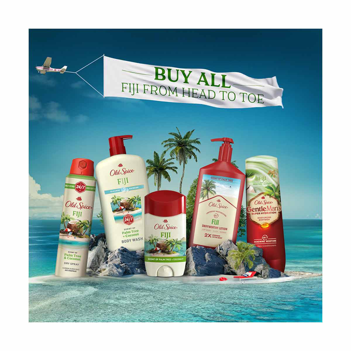 Old Spice Men's Antiperspirant & Deodorant Fiji with Palm Tree, 24/7 Sweat Protection, 2.6oz