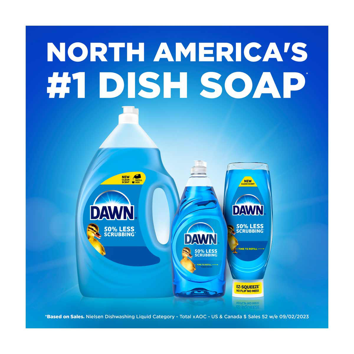 Dawn EZ-Squeeze Dishwashing Liquid, Clean Scent, 14.7 fl oz