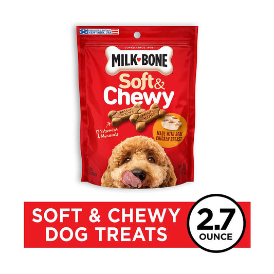 Milk-Bone Soft & Chewy Chicken Recipe Dog Treats, 2.7 oz