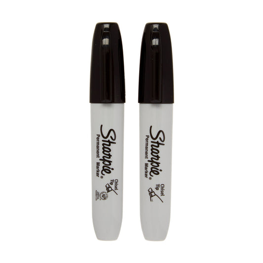 Sharpie Broad Chisel Point Black Permanent Markers, 2 Count