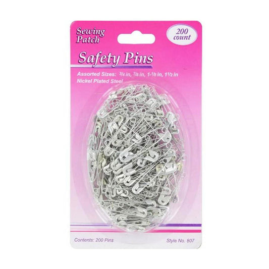 Sewing Patch Safety Pins, 200 ct