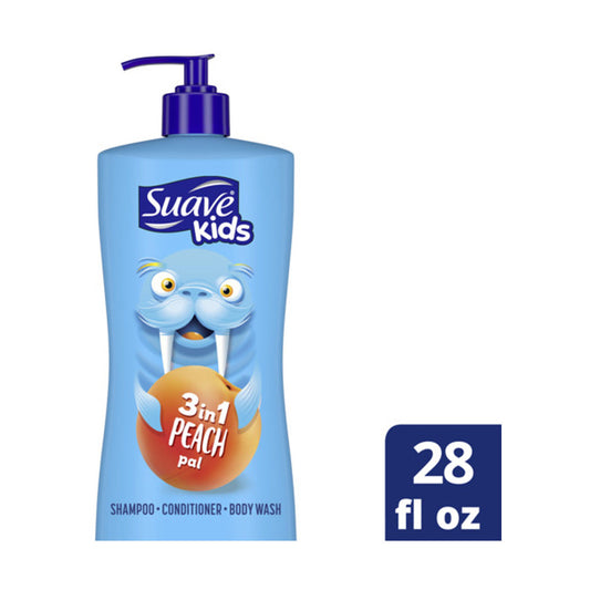 Suave Kids 3in1 Shampoo Conditioner & Body Wash - Peach Pal, 28 fl oz