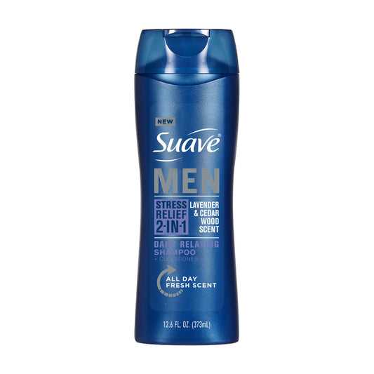 Suave Men Stress Relief 2-in-1 Shampoo & Conditioner, 12.6 oz