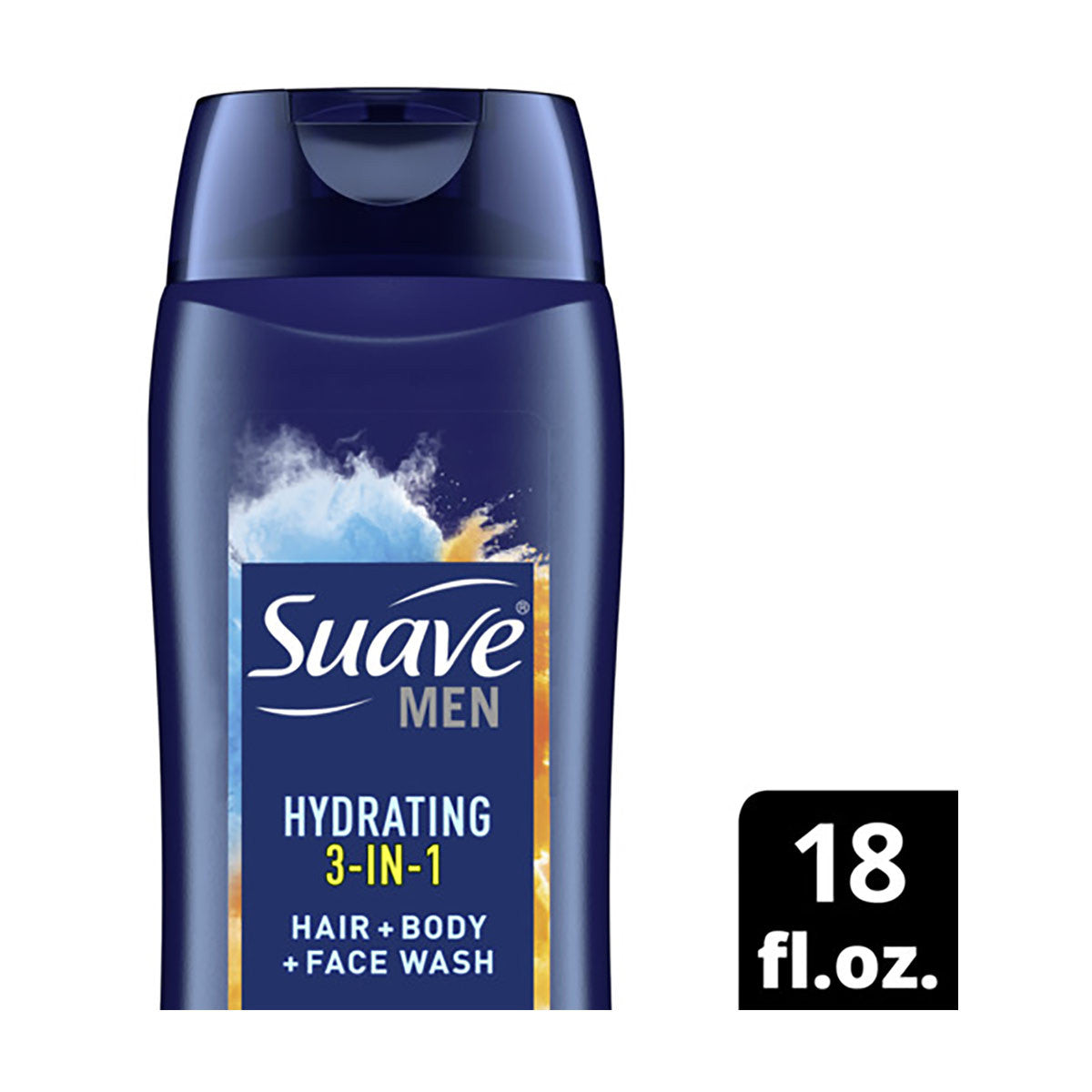 Suave Men Hydrating 3-in-1 Hair, Body & Face Wash, Citrus & Musk, 18 fl oz