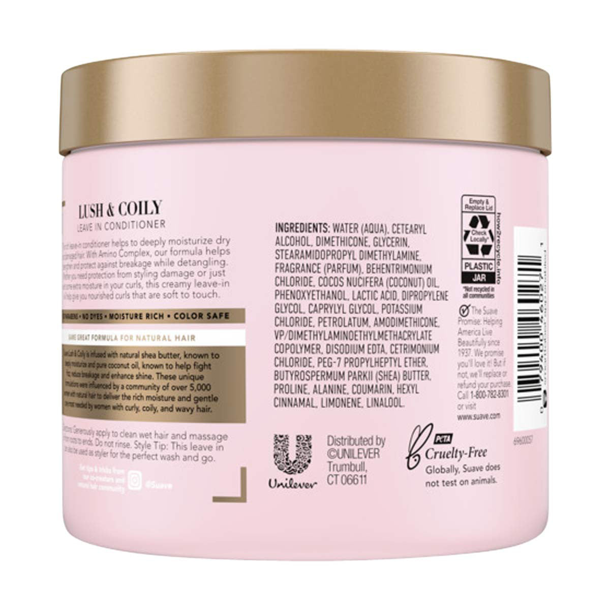Suave Lush & Coily Curl Leave In Conditioner for Coily Hair - Natural Shea Butter & Pure Coconut Oil, 13.5 fl oz