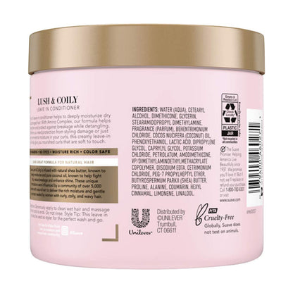 Suave Lush & Coily Curl Leave In Conditioner for Coily Hair - Natural Shea Butter & Pure Coconut Oil, 13.5 fl oz