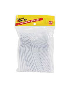 Smart & Simple White Spoons, 42 ct