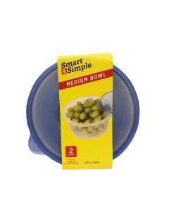Smart & Simple Medium Bowl Storage Containers, 2 ct
