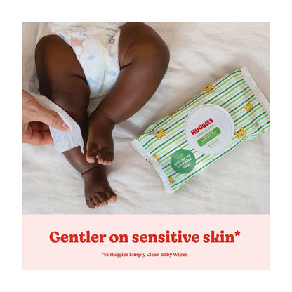 Huggies Natural Care Sensitive Baby Wipes, Unscented, 1 Flip-Top Pack (56 Wipes Total) (Select for More)