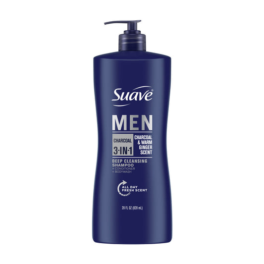 Suave Men 3 in 1 Charcoal, 28 oz
