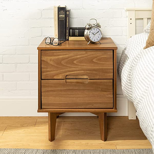 Walker Edison Mid Century Modern Grooved Handle Wood Dresser Bedroom Storage Drawer Organizer Closet Hallway, 6 Drawer, Caramel Caramel 1 pack 6 Drawer