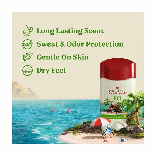 Old Spice Men's Antiperspirant & Deodorant Fiji with Palm Tree, 24/7 Sweat Protection, 2.6oz