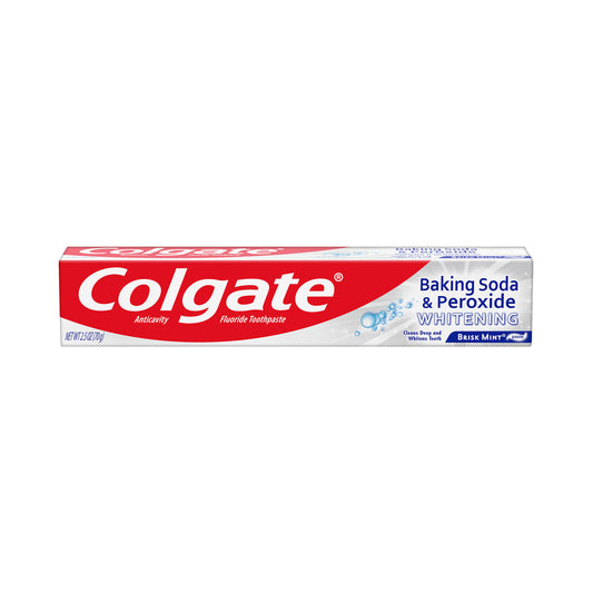 Colgate Baking Soda and Peroxide Whitening Brisk Mint Toothpaste, 2.5 oz