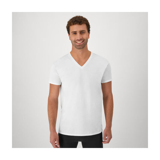 Hanes Men's Tagless White V-Neck Undershirts, Large, 3 pk