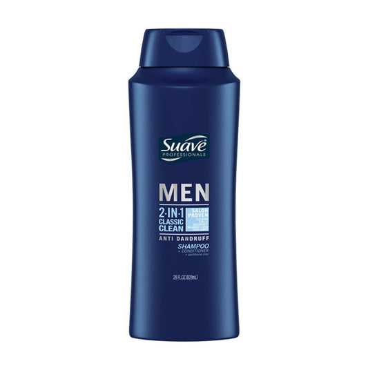 Suave Men 2-in-1 AntiDandruff Shampoo and Conditioner Classic Clean, 28 fl oz