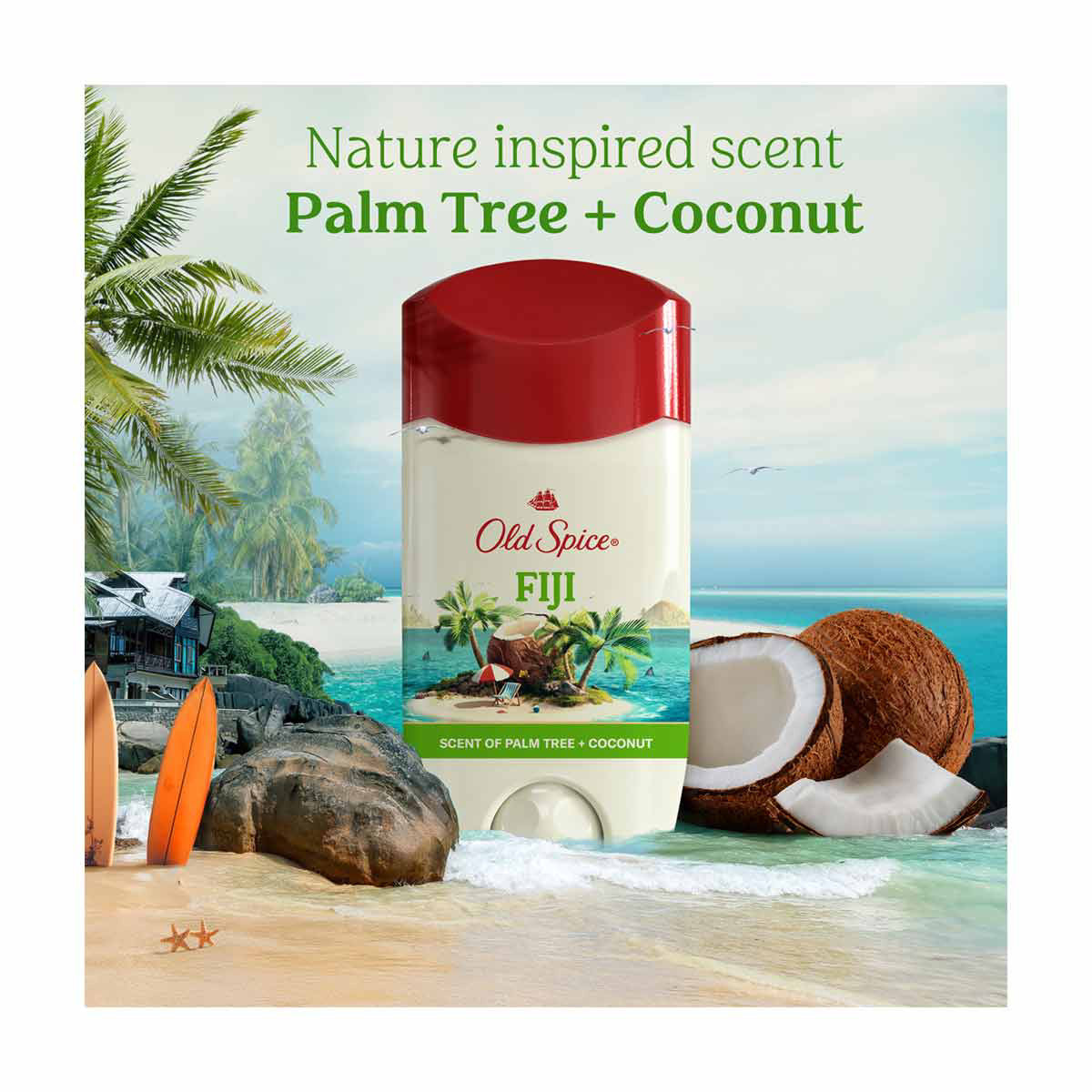 Old Spice Men's Antiperspirant & Deodorant Fiji with Palm Tree, 24/7 Sweat Protection, 2.6oz