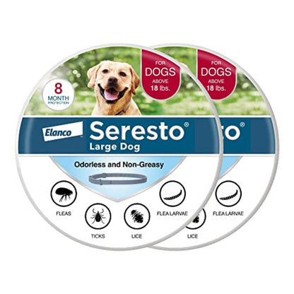 Seresto Large Dog Vet-Recommended Flea & Tick Treatment & Prevention Collar for Dogs Over 18 lbs. | 8 Months Protection
