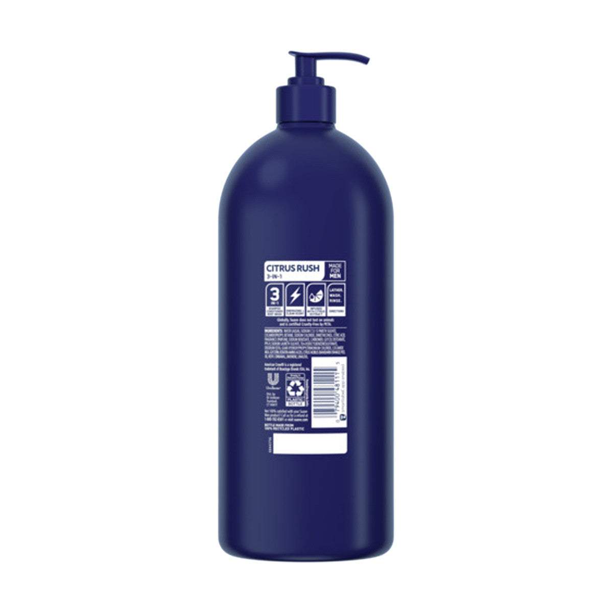Suave Men 3-in-1 Citrus Rush Shampoo + Conditioner + Body Wash, 40 fl oz
