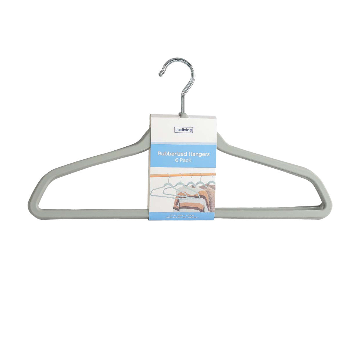True Living Rubberized Hangers, 6 ct
